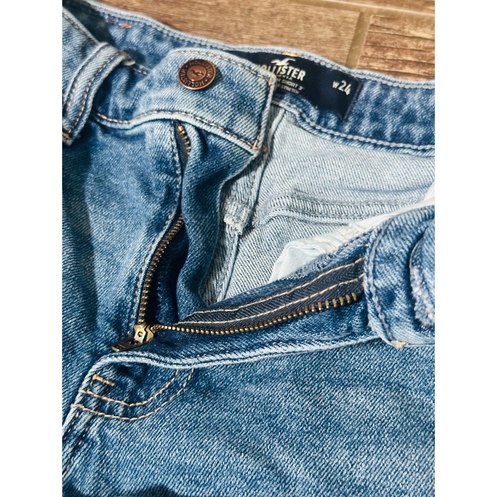 Hollister High-Rise Mom Short 3" Blue Denim Size 0 - Picture 4 of 8